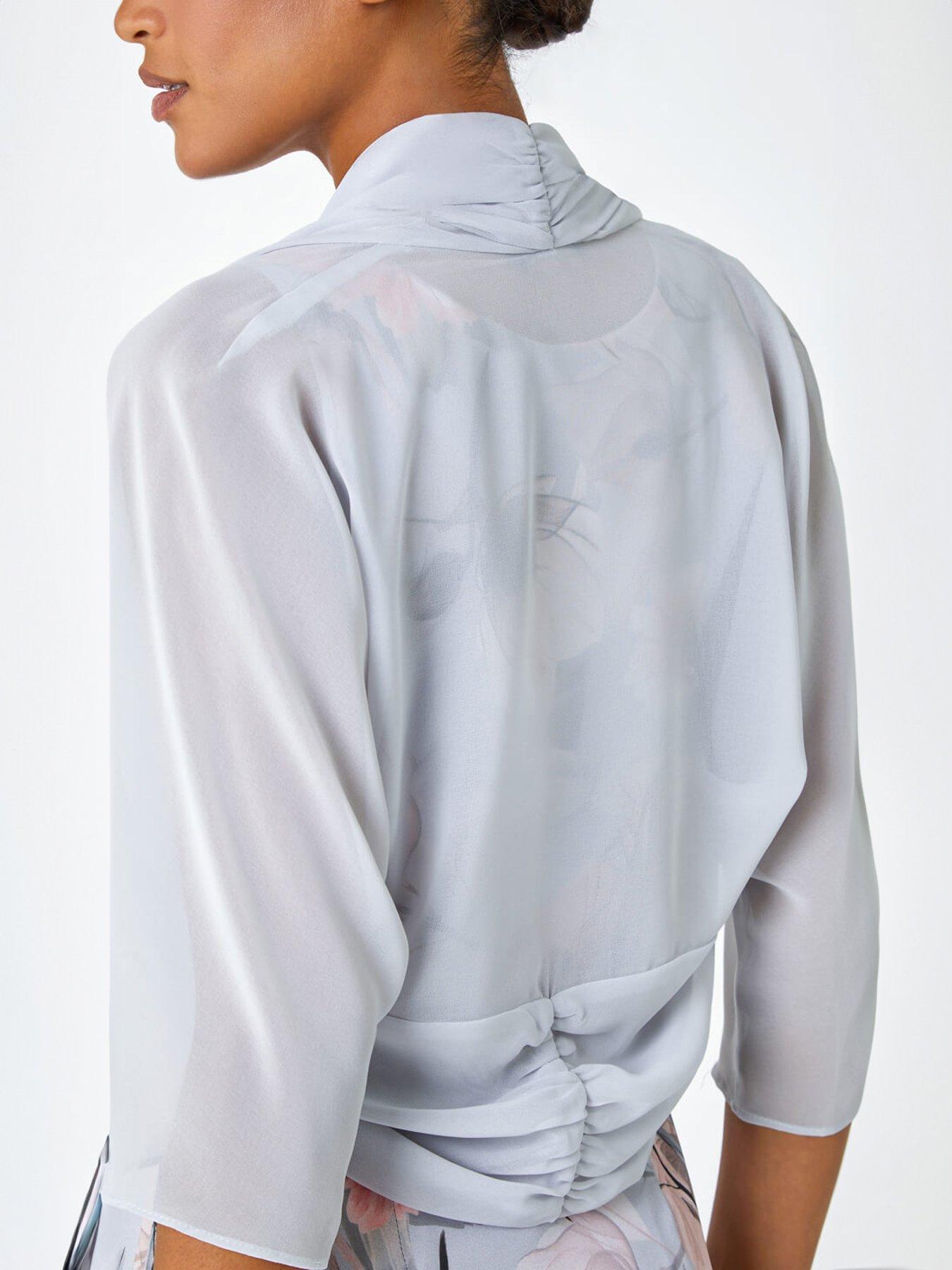  image of roman-ruched-hem-chiffon-bolero