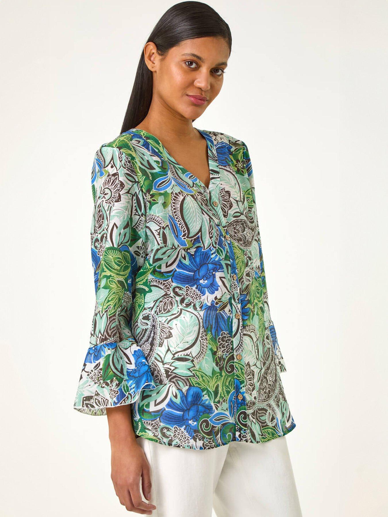  image of roman-paisley-v-neck-blouse