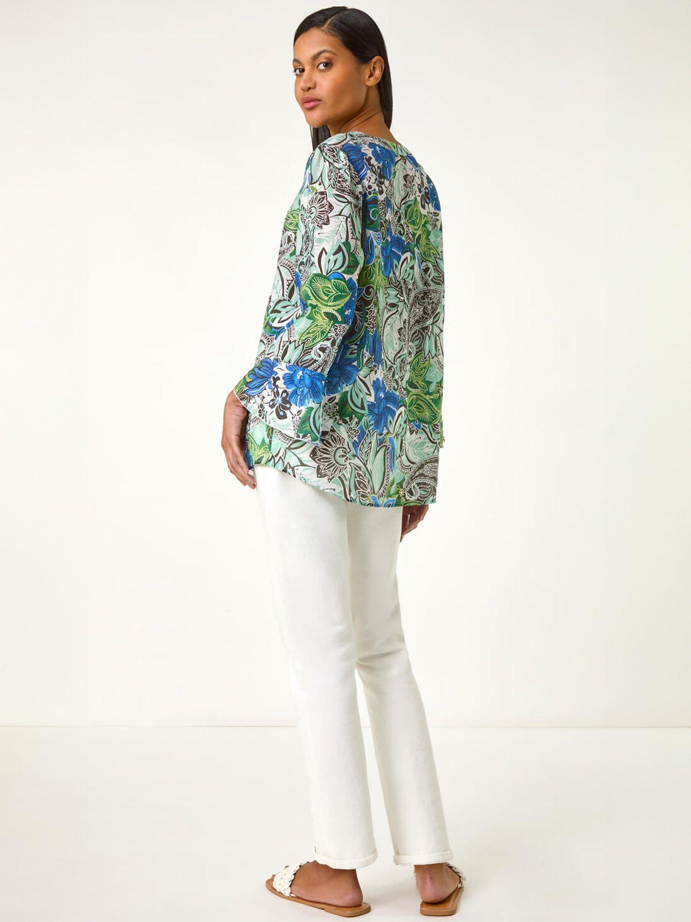  image of roman-paisley-v-neck-blouse