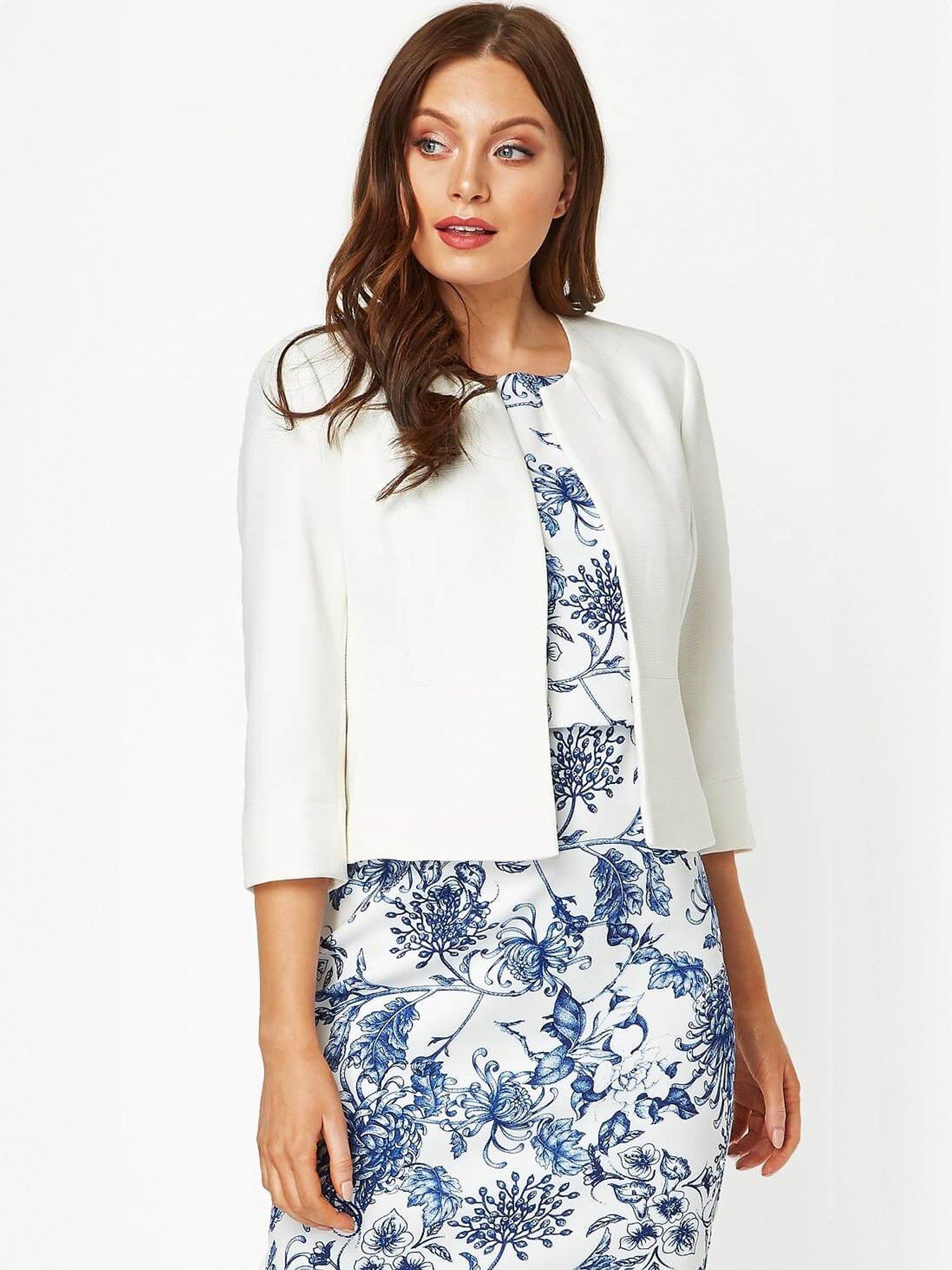  image of roman-34-sleeve-tailored-jacquard-jacket