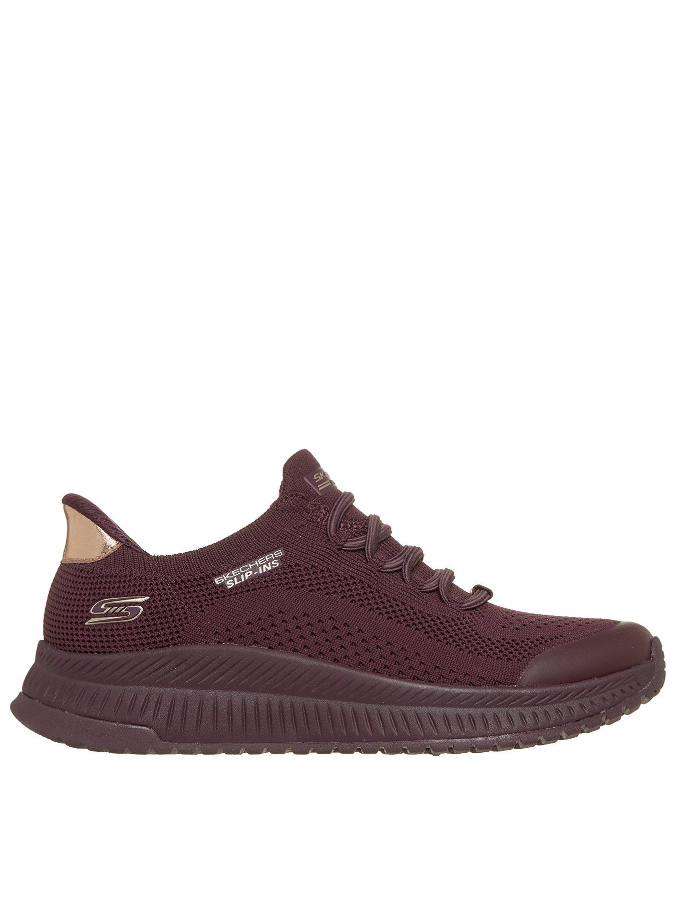 Skechers Bobs Squad 4 Dire Step Slip-ins Engineered Knit Sock Fit - Burgundy