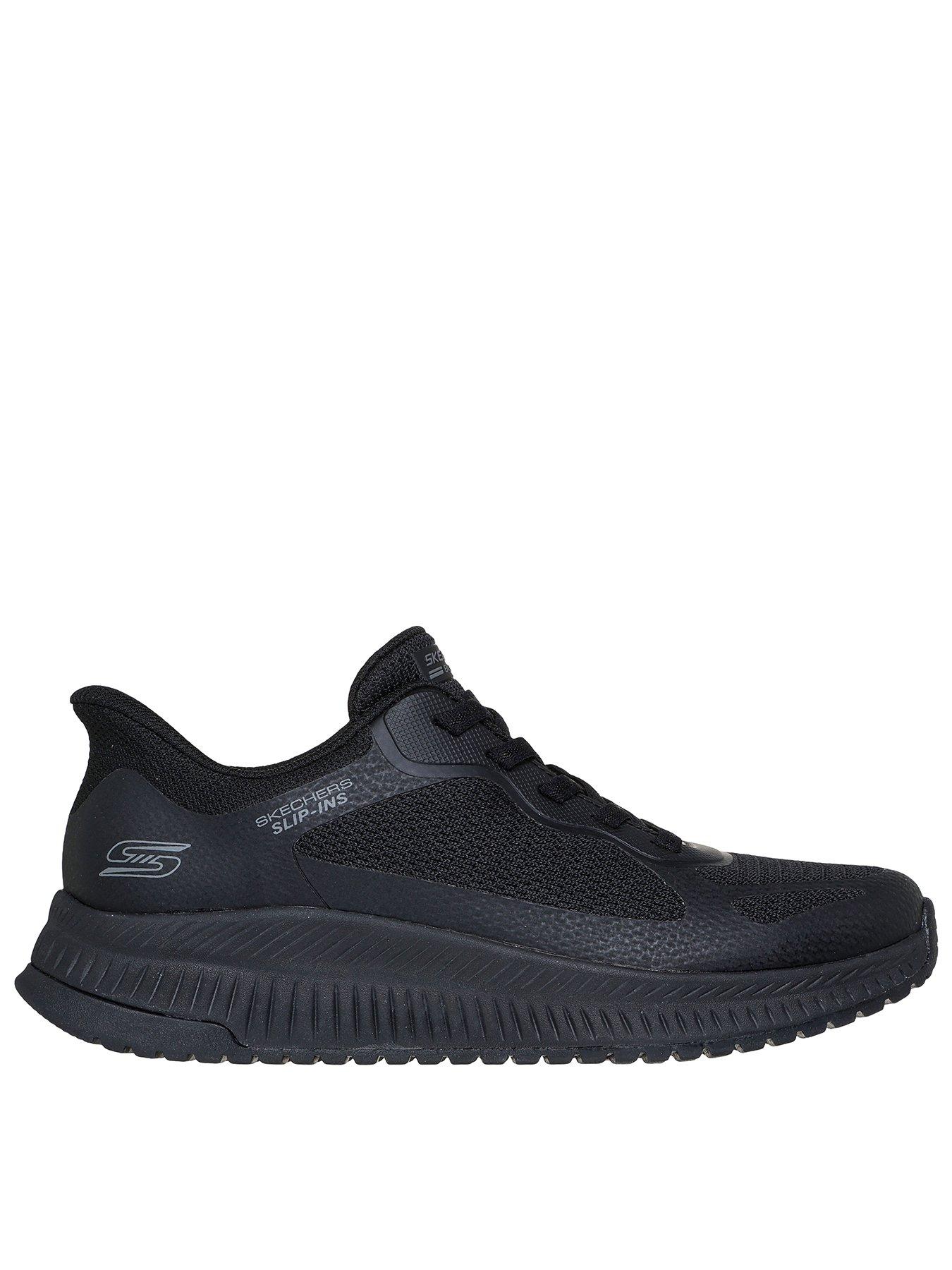 Skechers Wide Fit Bobs Squad 4 Slip-ins Bungee Mesh - Black