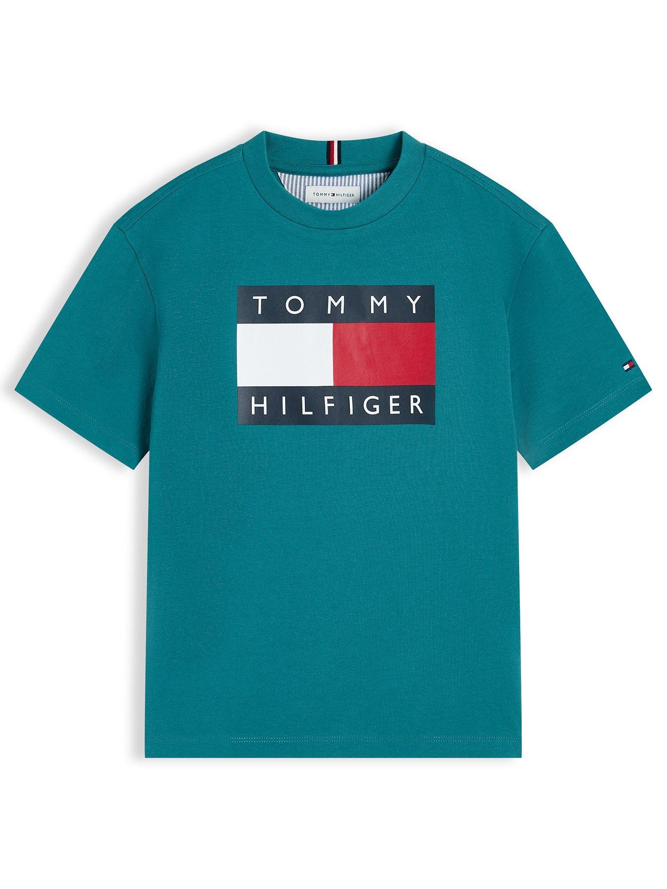 Tommy Hilfiger Boys Heritage Printed Flag Short Sleeve T-Shirt - Green