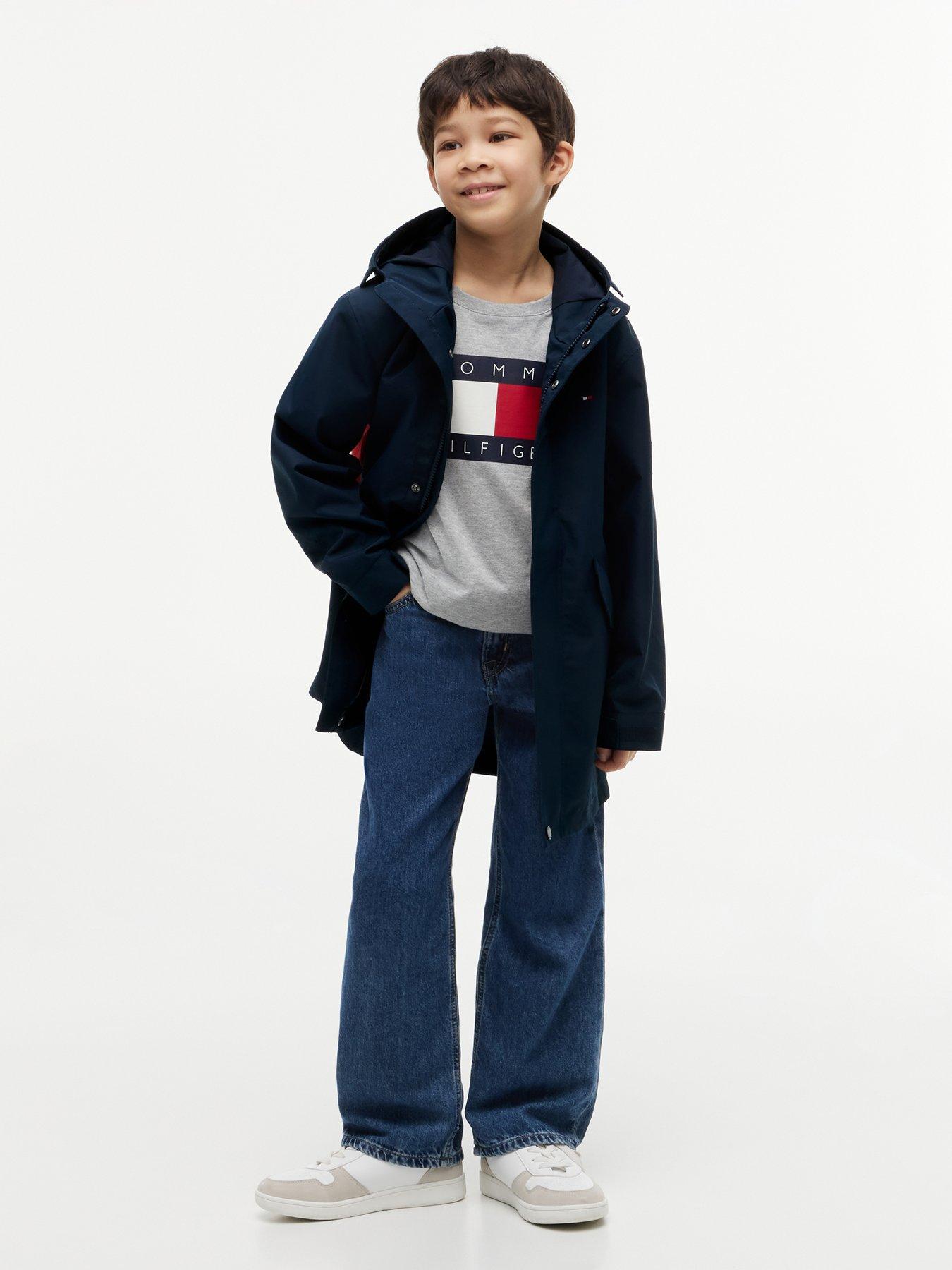 Tommy Hilfiger Flag Embroidery Hooded Jacket - Dark Blue