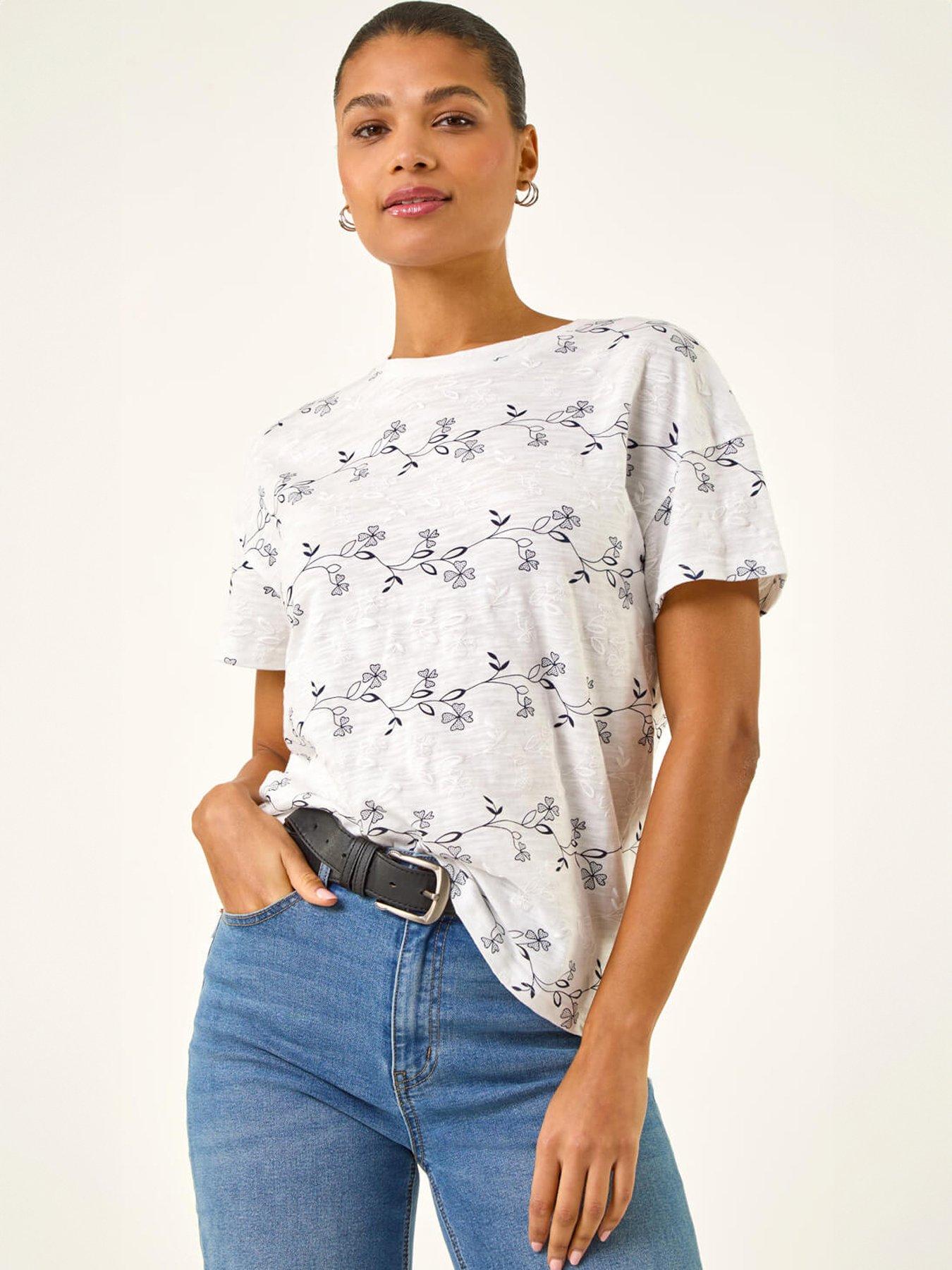 Roman Floral Puff Print T-shirt