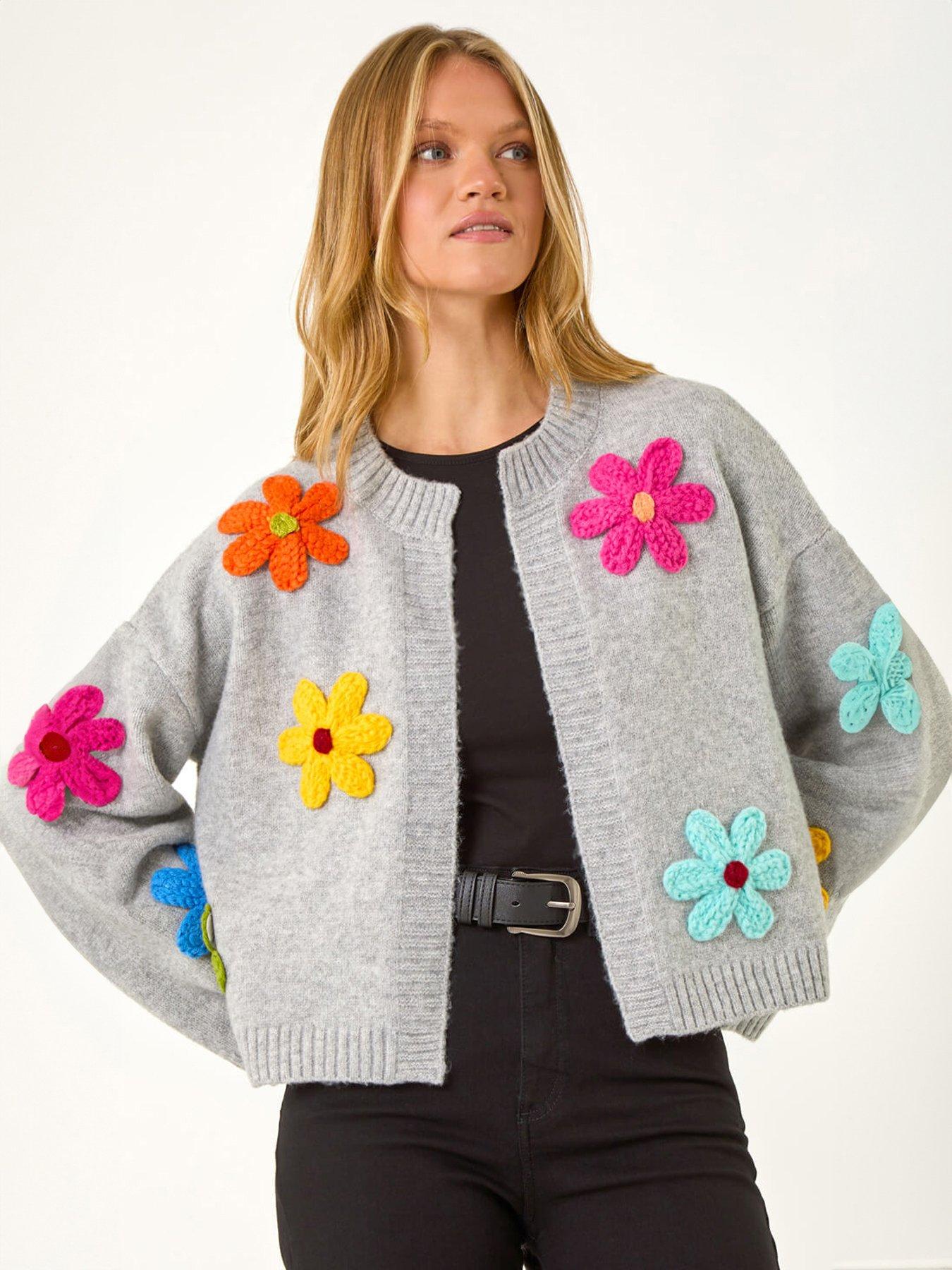 Roman Multi Floral Knit Cardigan