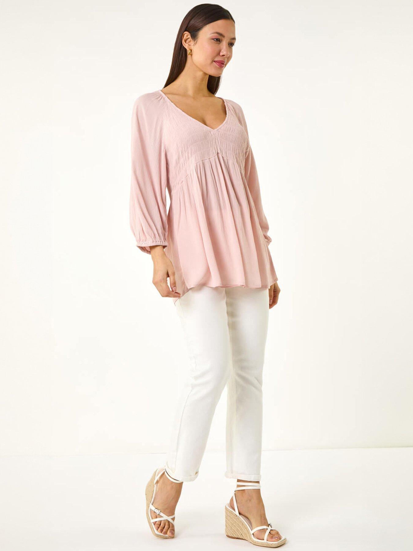 Image 3 of 5 of Roman Shirred V-neck Top