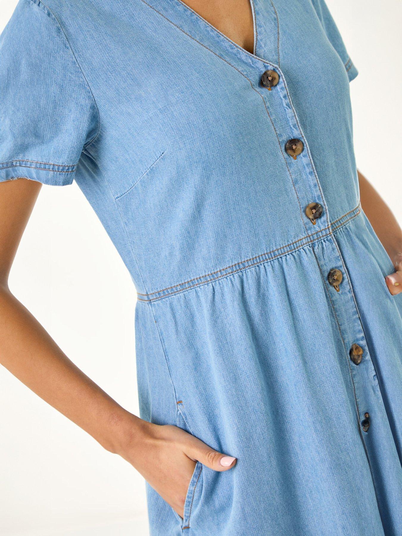 Image 5 of 5 of Roman Denim Button Through Midi Dress