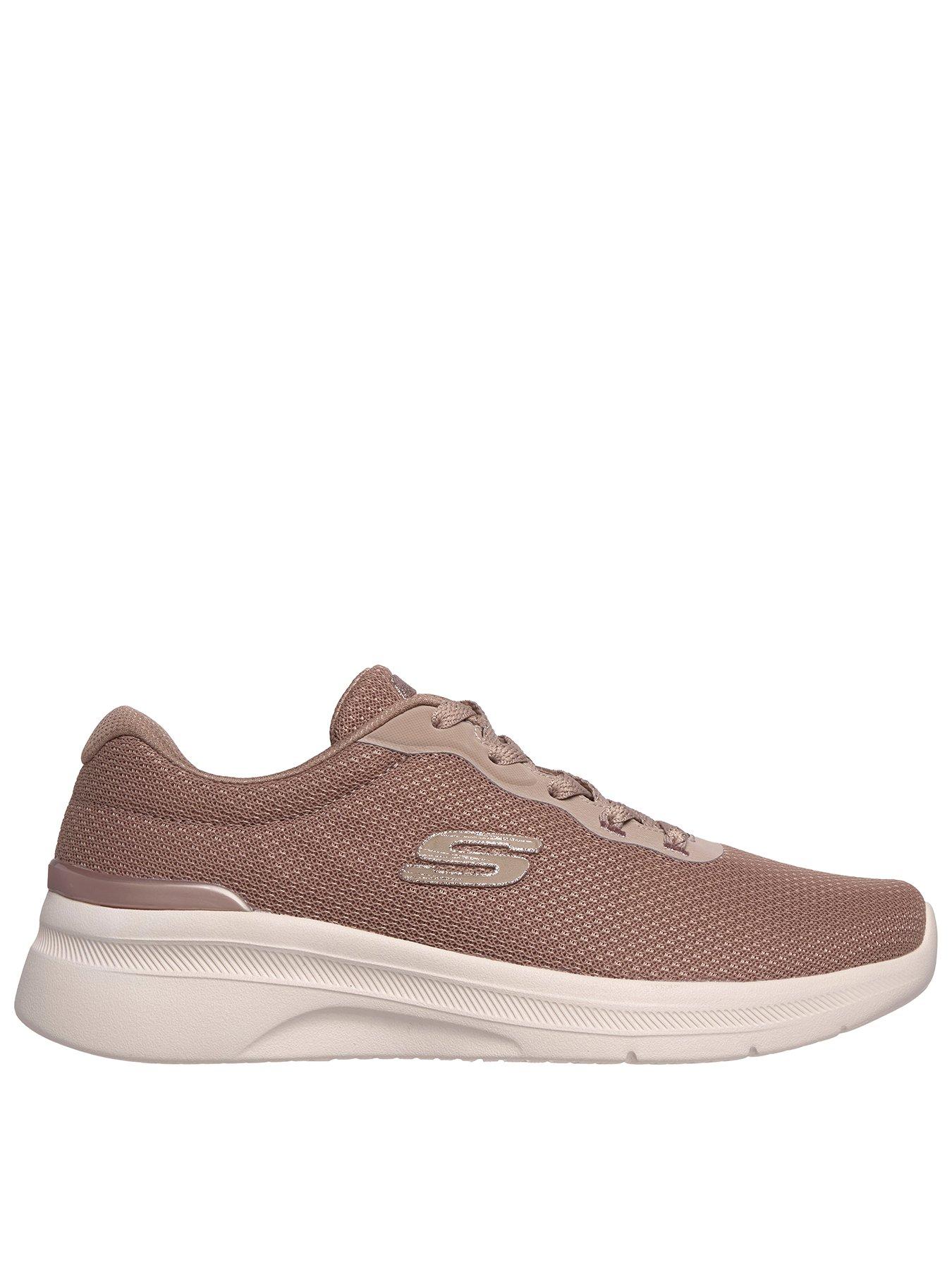 Skechers Uno Duraleather With Metallic Heel Lace Up Fashion Sneaker - Taupe