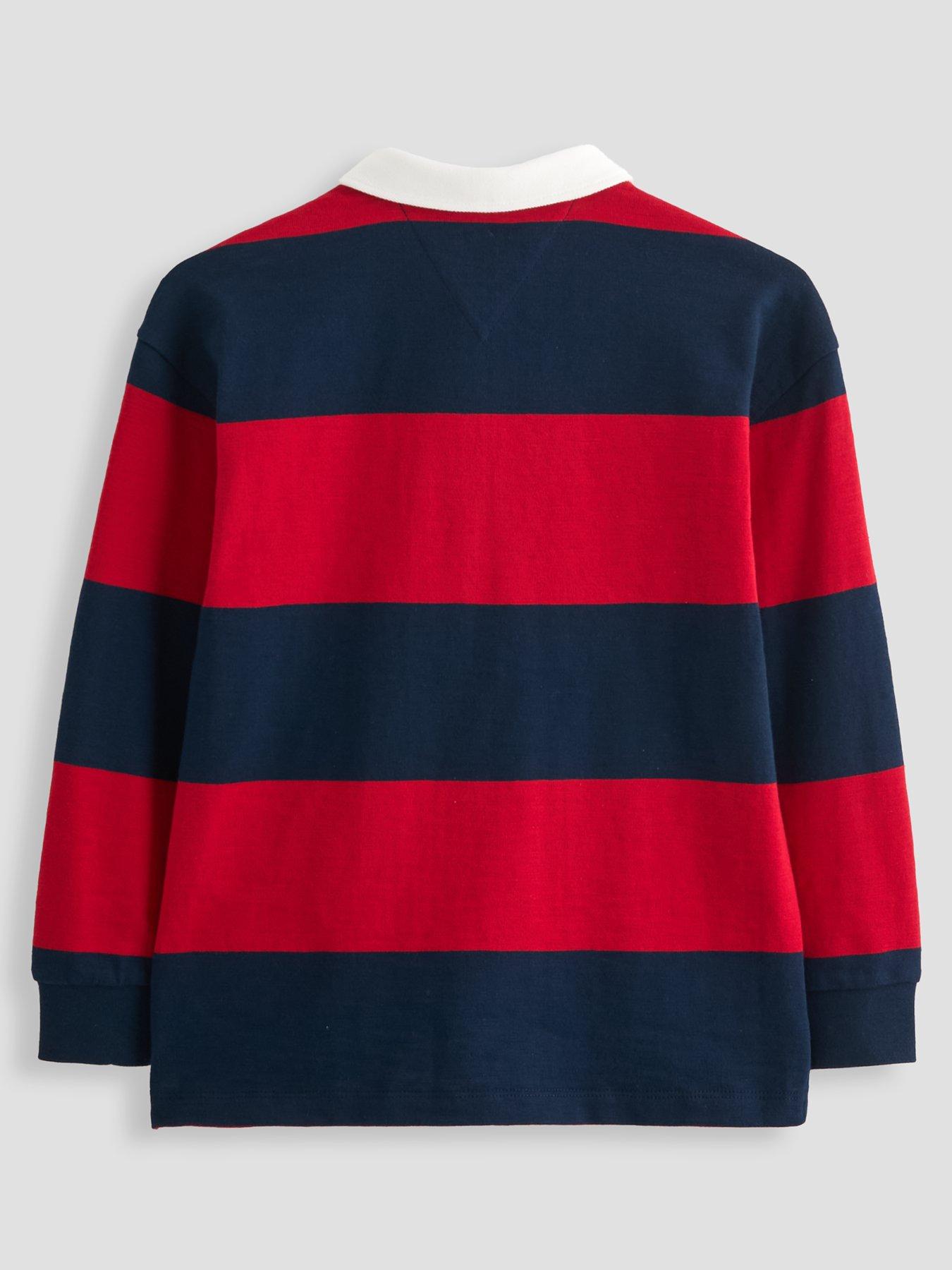 Image 3 of 7 of Tommy Hilfiger Regular Fit Stripe Long Sleeve Polo Shirt - Primary Red Stripe