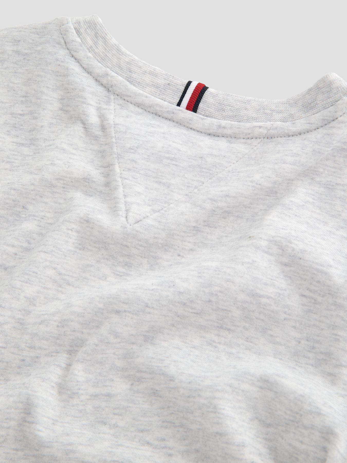 Image 5 of 7 of Tommy Hilfiger Outline Flag Logo Jersey T-Shirt - Light Grey Heather