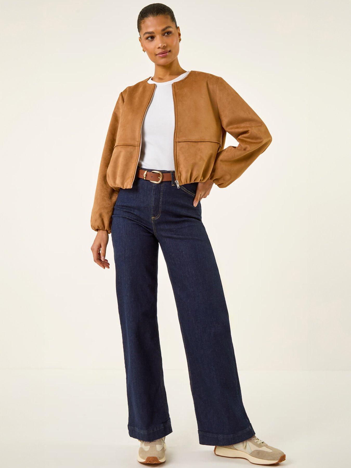 Image 3 of 5 of Roman Faux Suede Bubble Hem Jacket