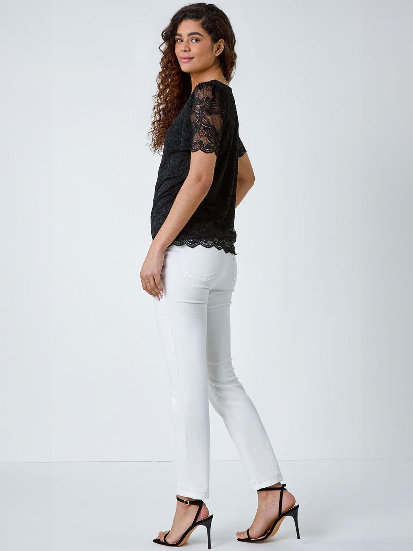 Image 2 of 5 of Roman Floral Stretch Lace Top
