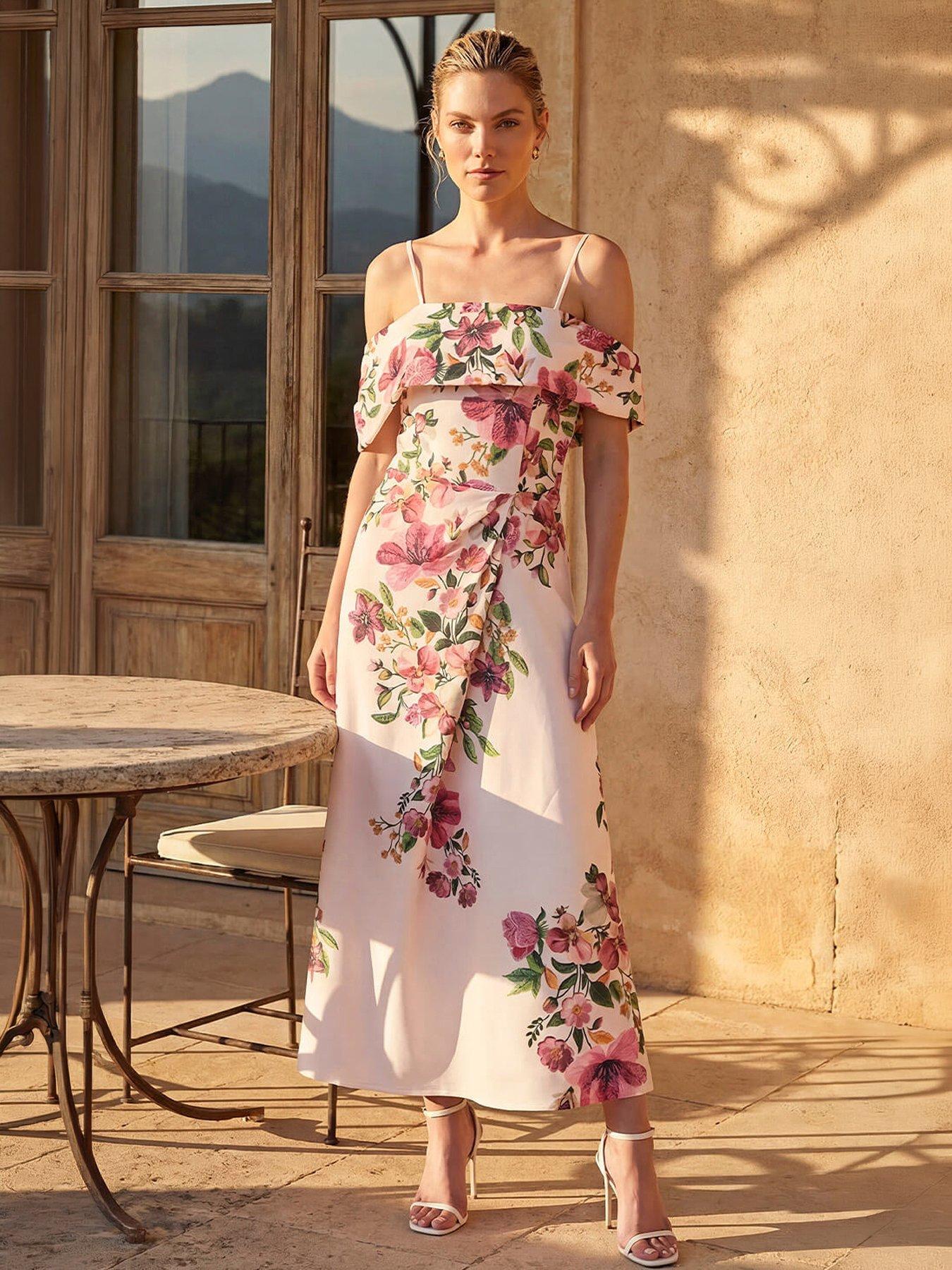 Roman Scuba Floral Midi Dress