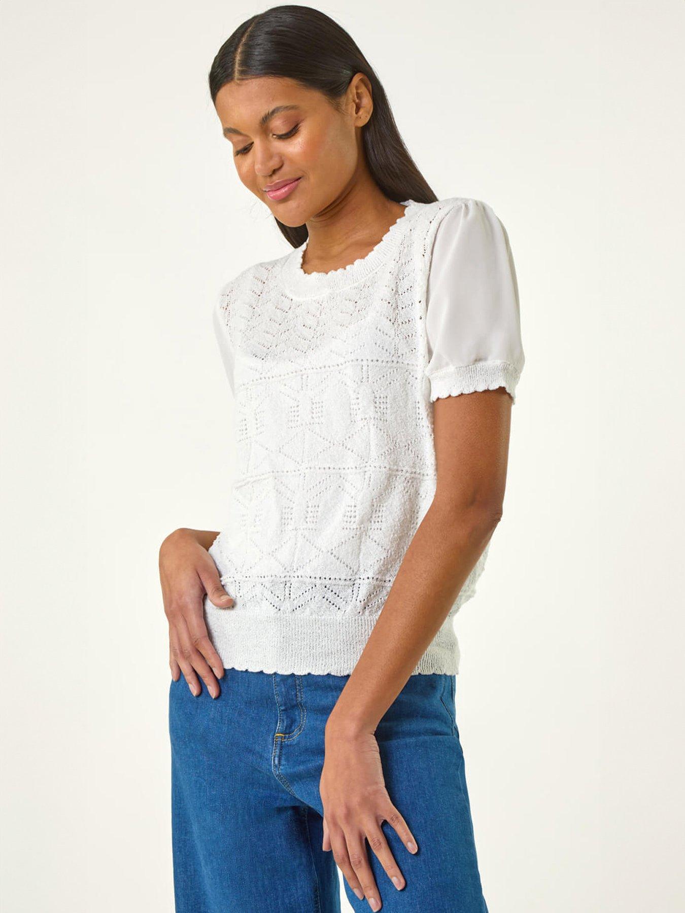  image of roman-pointelle-knit-tee