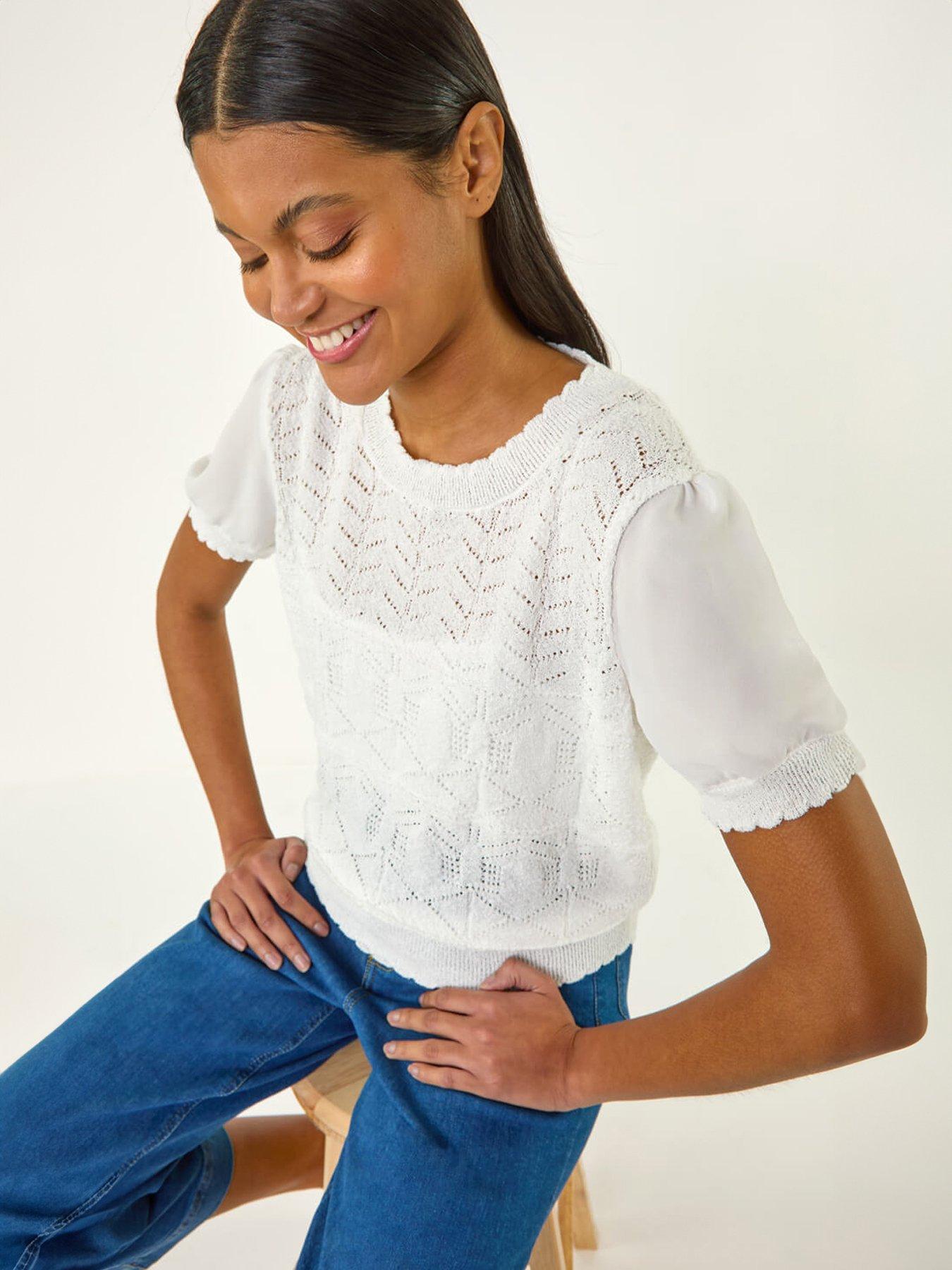  image of roman-pointelle-knit-tee