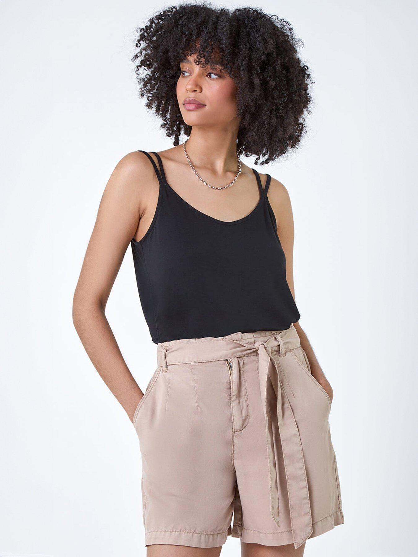 Image 4 of 5 of Roman Plain Double Strap Stretch Vest Top