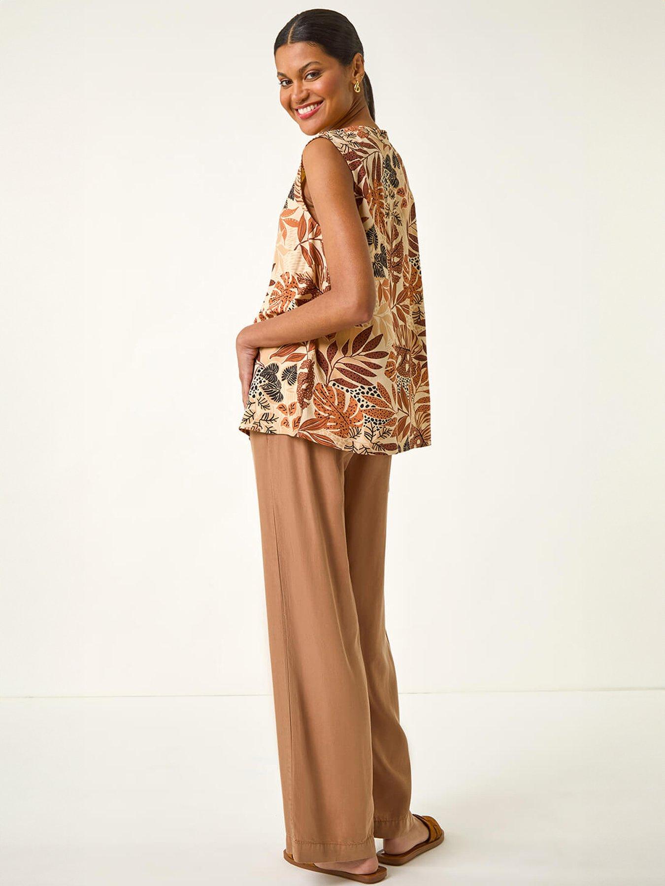  image of roman-leaf-v-neck-vest-top