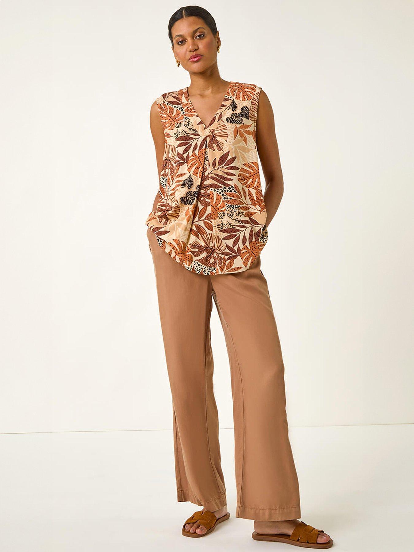  image of roman-leaf-v-neck-vest-top