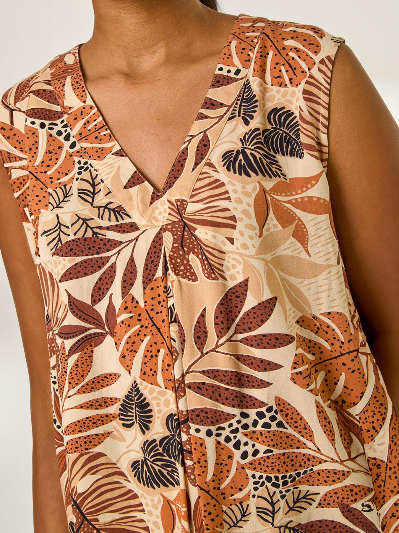  image of roman-leaf-v-neck-vest-top