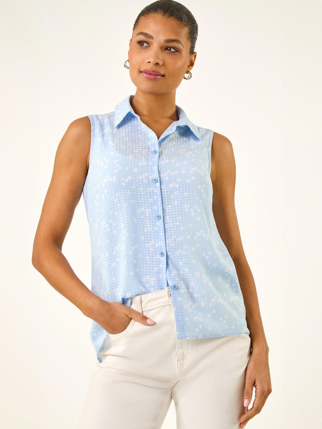Roman Ditsy Floral Sleeveless Blouse