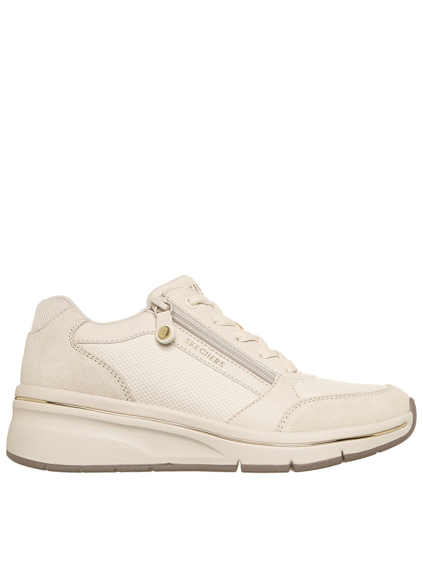 Skechers Billion Flex Quarter Zip Duraleather And Suede Lace Up Fashion Sneaker - Natural