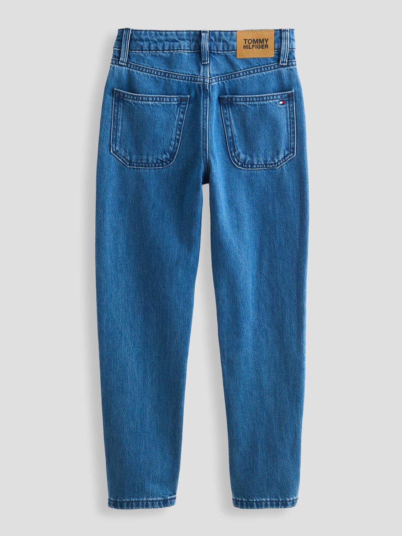 Image 3 of 7 of Tommy Hilfiger Flag Embroidery Faded Straight Jeans - Denim Medium 01