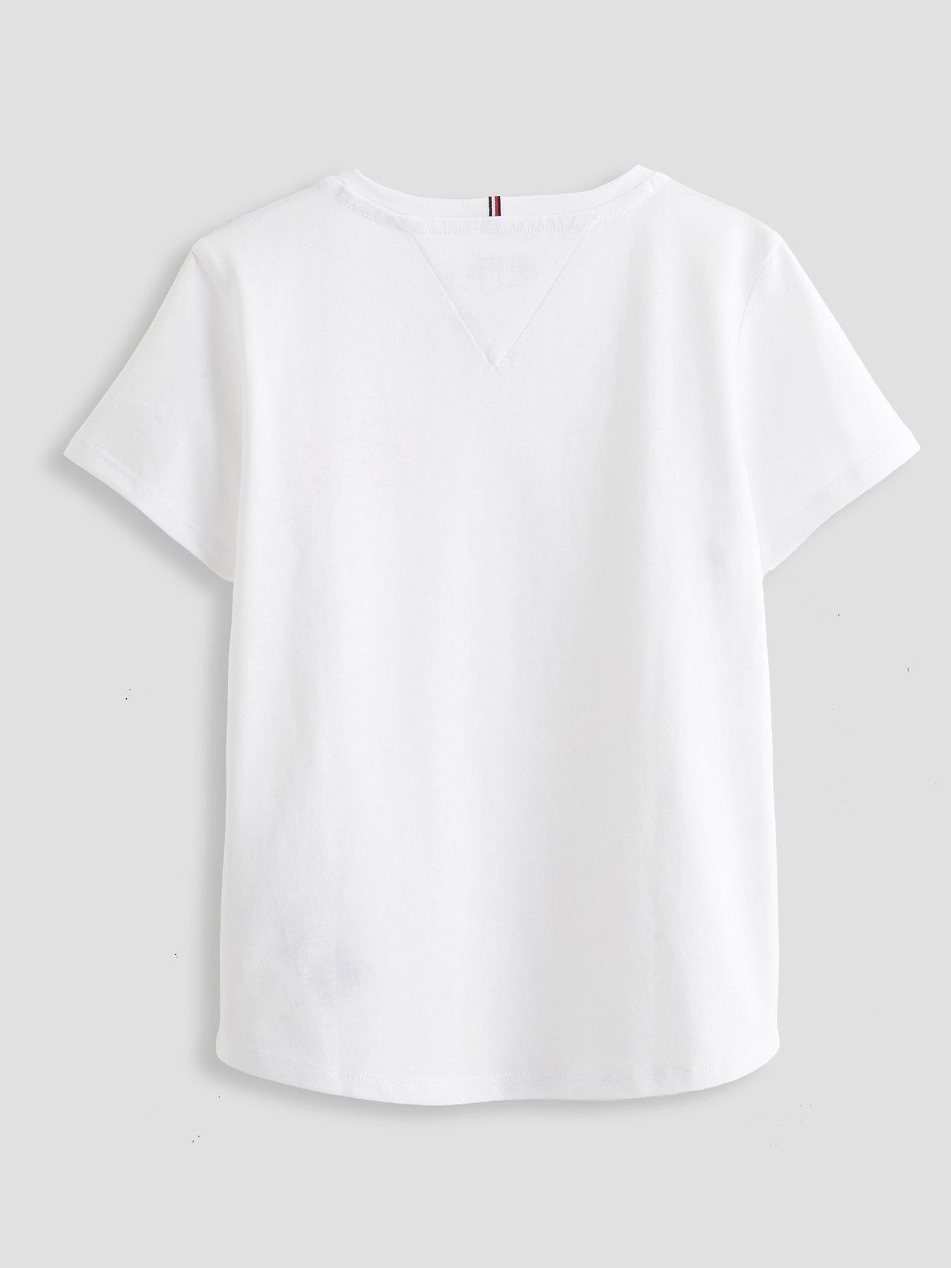Image 3 of 7 of Tommy Hilfiger Rope Logo Slim T-Shirt - White