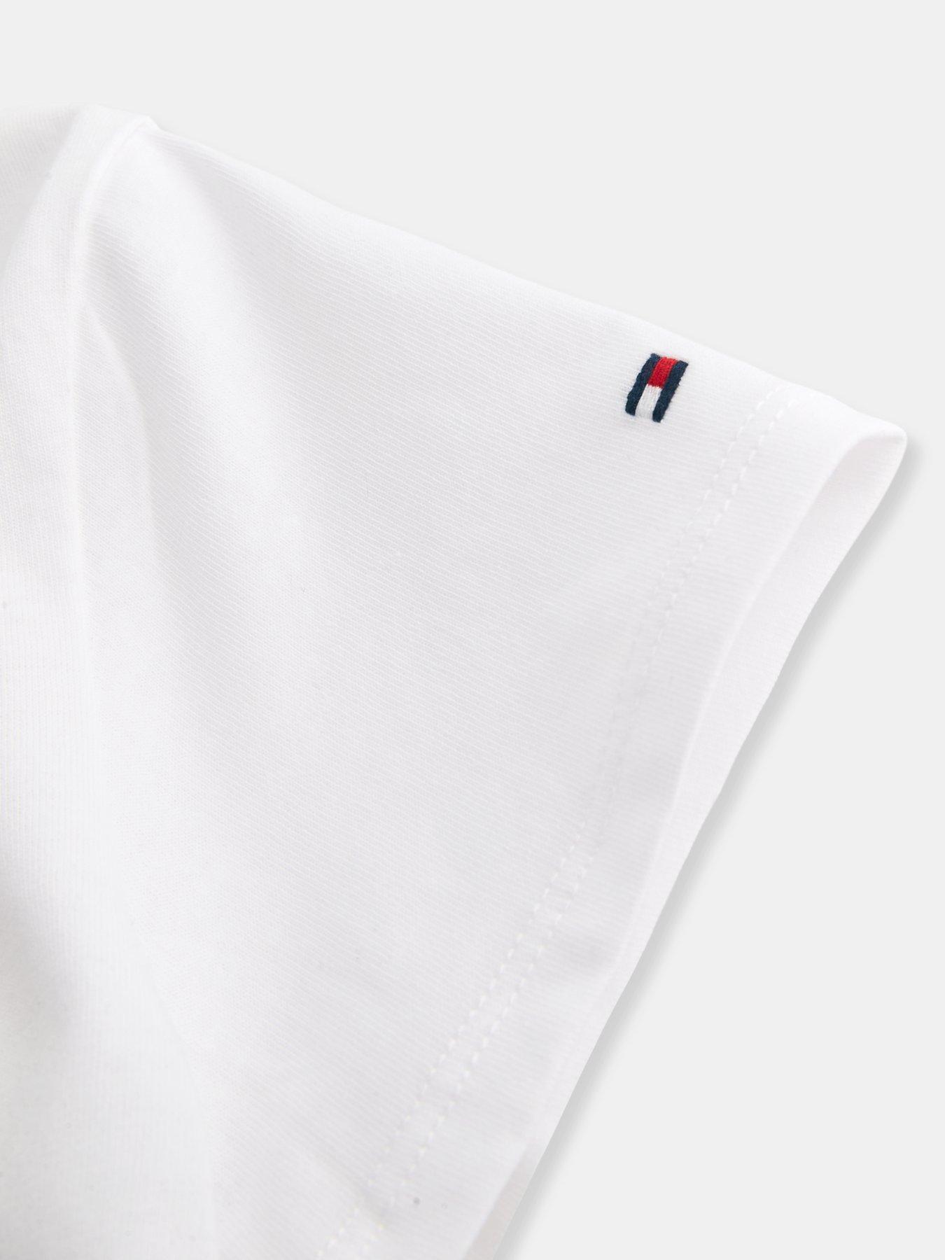 Image 5 of 7 of Tommy Hilfiger Rope Logo Slim T-Shirt - White