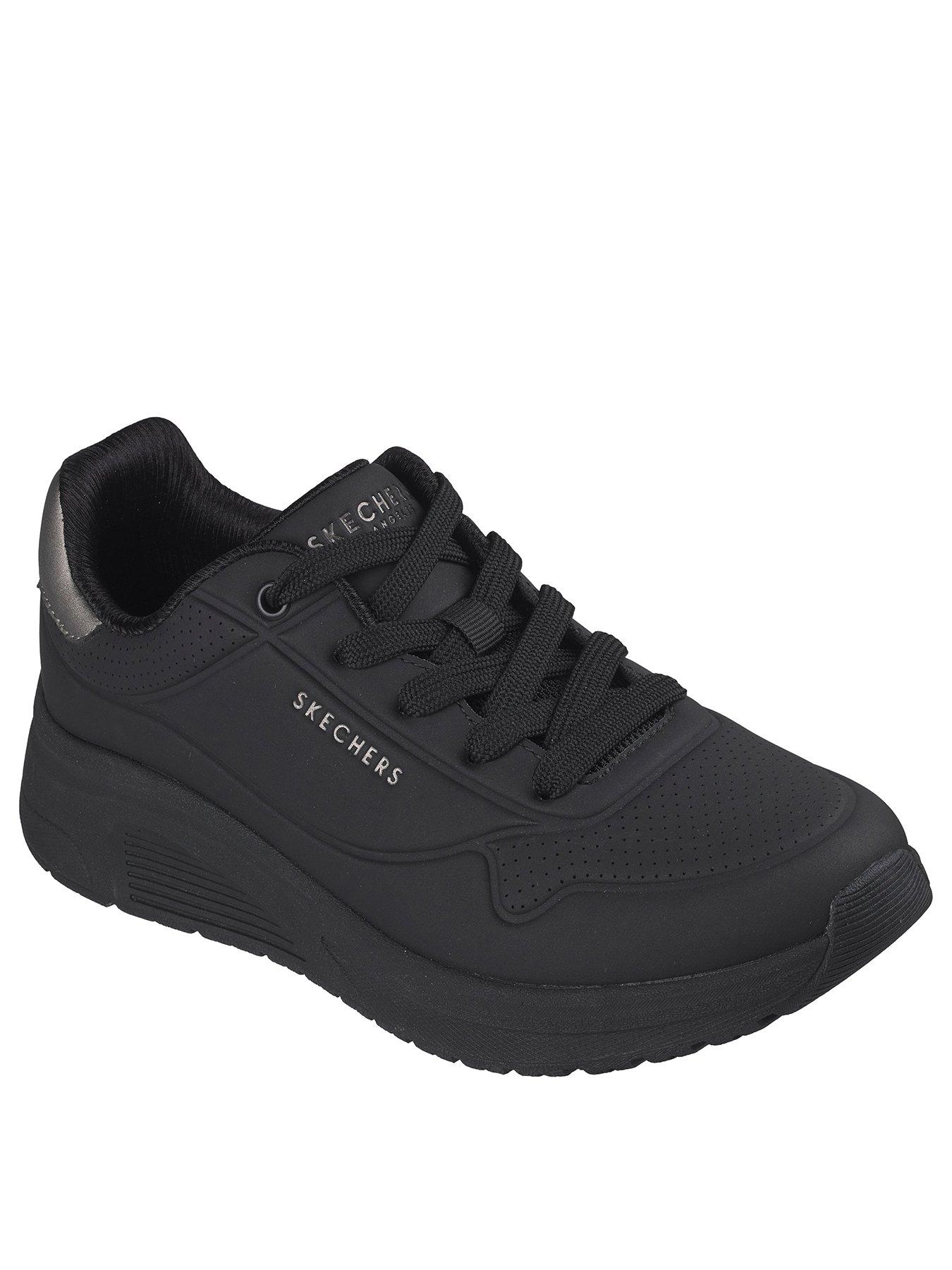 Image 2 of 6 of Skechers Uno Lite 2 Durabuck With Metallic Trim Lace Up Fashion Sneaker - Black