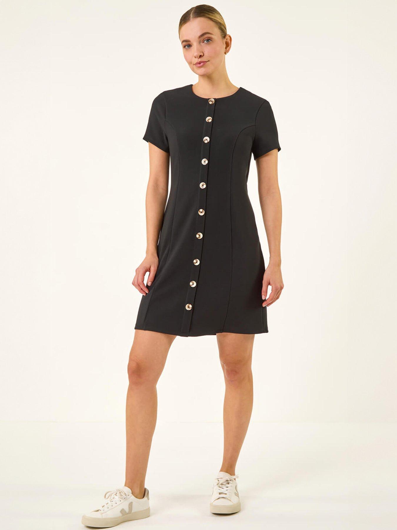  image of roman-dusk-ribbed-texture-buttoned-dress