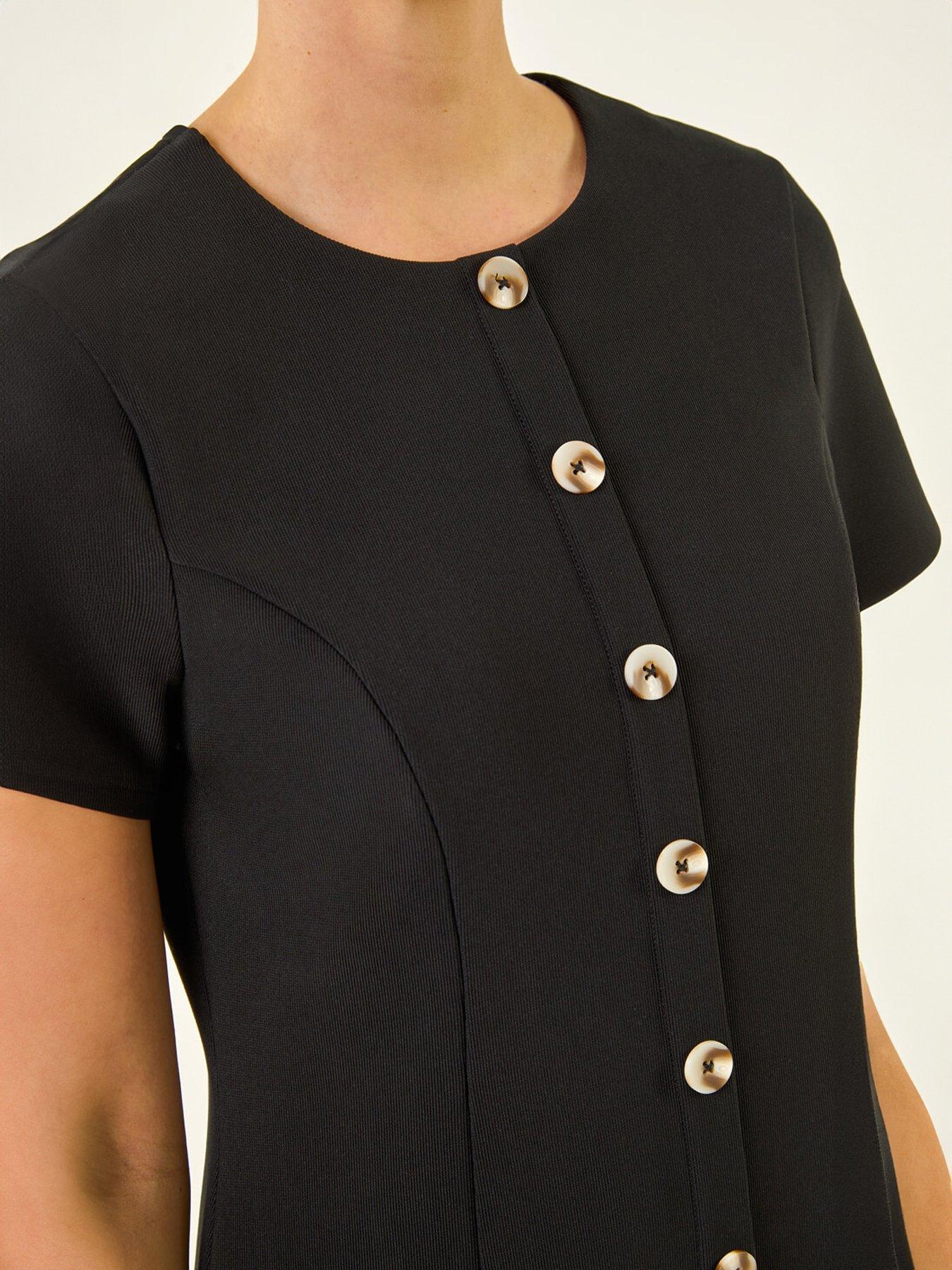  image of roman-dusk-ribbed-texture-buttoned-dress