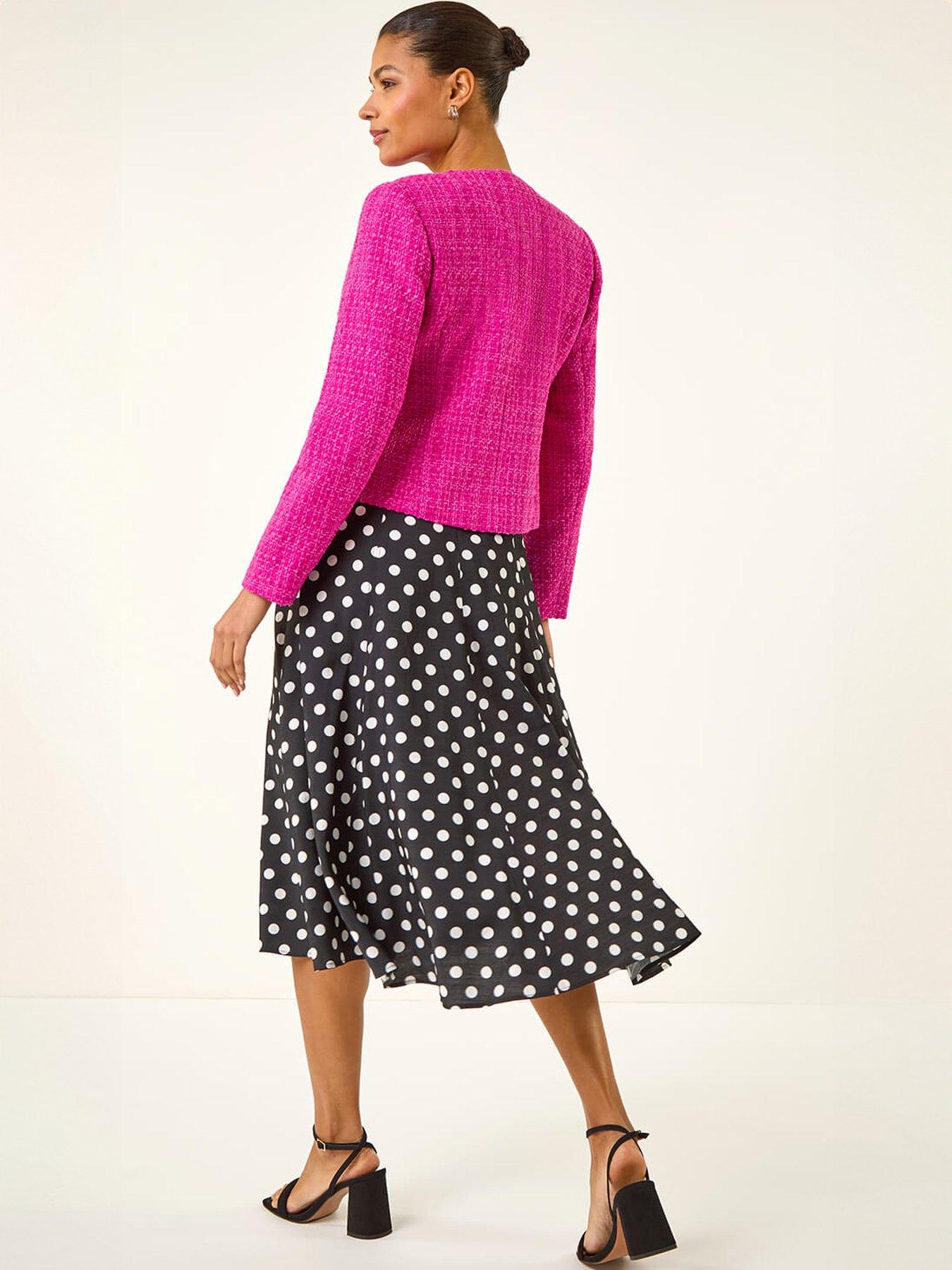 Image 2 of 5 of Roman Collarless Buttoned Boucle Jacket