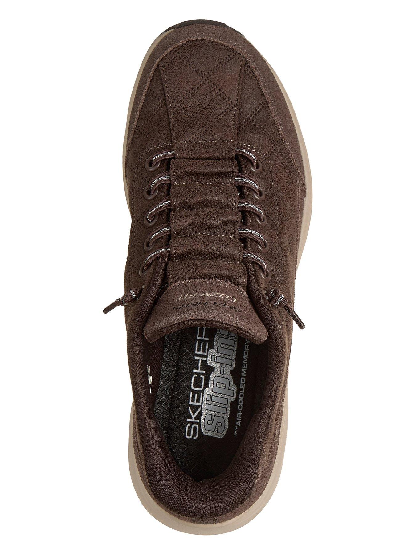 Image 3 of 5 of Skechers Contour Foam Natural Ease Sparkle Suede Cozy Fit Bungee Slip-in - Chocolate