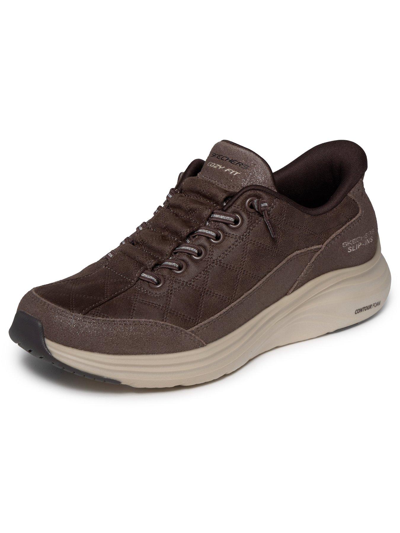 Image 5 of 5 of Skechers Contour Foam Natural Ease Sparkle Suede Cozy Fit Bungee Slip-in - Chocolate
