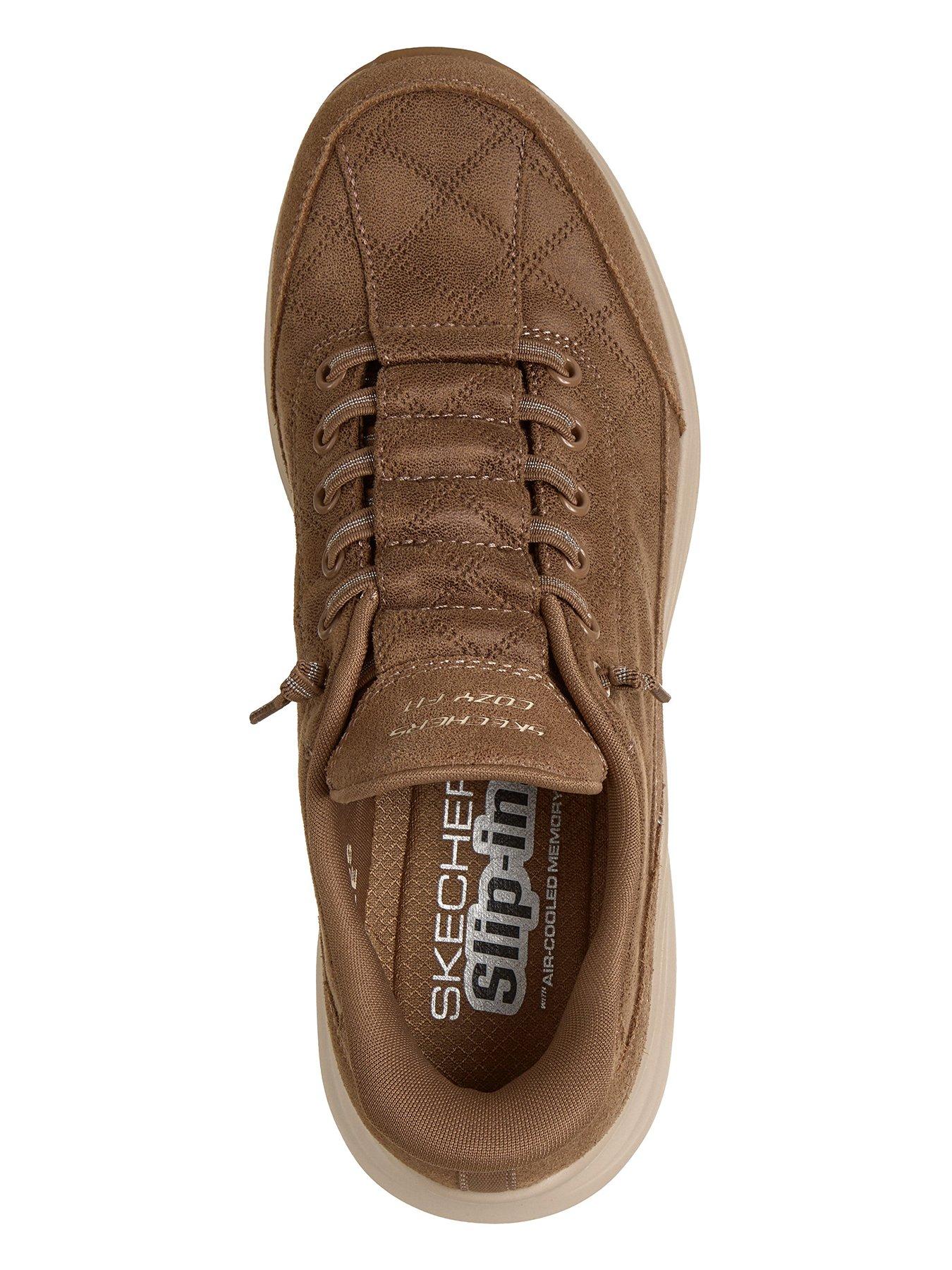 Image 3 of 6 of Skechers Contour Foam Natural Ease Sparkle Suede Cozy Fit Bungee Slip-in - Chestnut