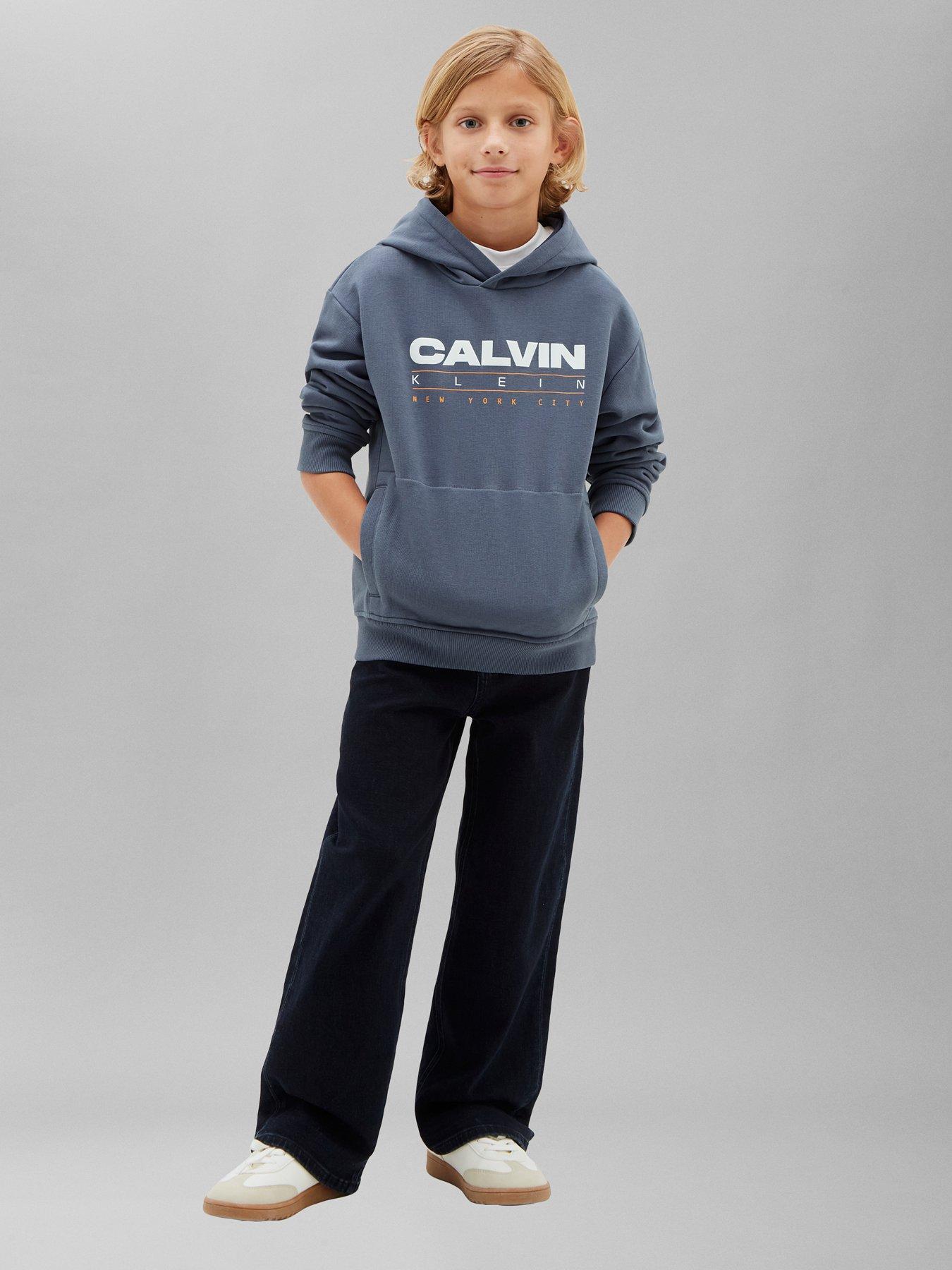 Calvin Klein Jeans Boys Graphic Hoodie - Blue