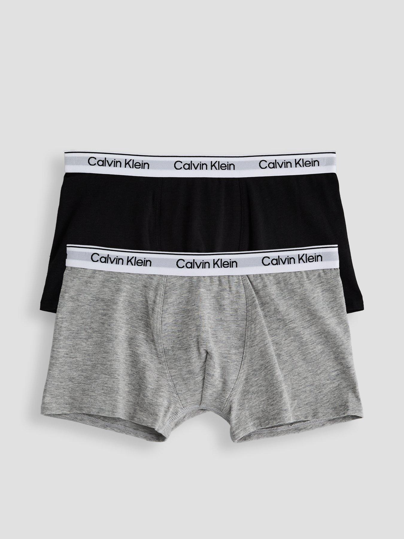 Image 1 of 5 of Calvin Klein Boys 2 Pack Modern Cotton Trunk - Black/Grey - Multi