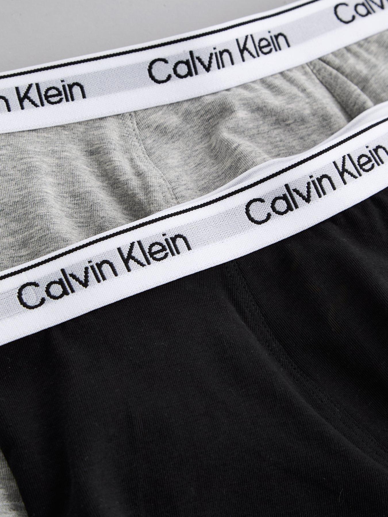 Image 4 of 5 of Calvin Klein Boys 2 Pack Modern Cotton Trunk - Black/Grey - Multi