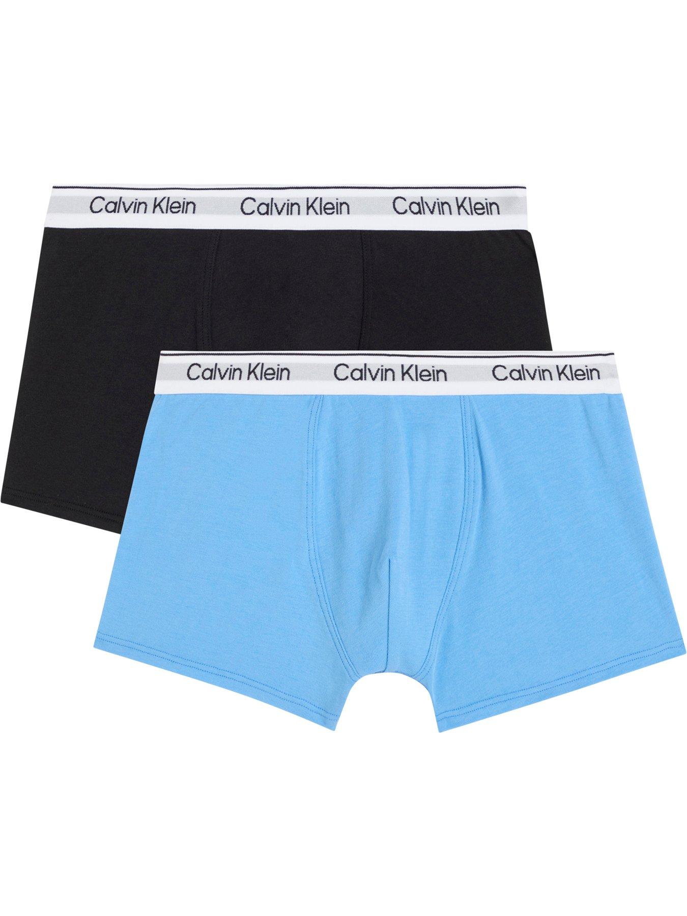 Calvin Klein Boys 2 Pack Modern Cotton Trunks - Black/Blue