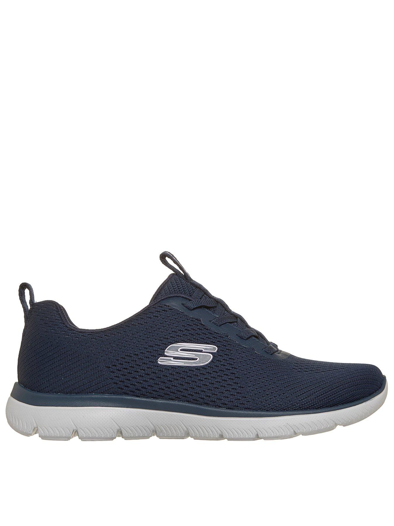 Image 1 of 6 of Skechers Womens Summits Fresh Vision Engineered Mesh Flat Bungee Slip-On Trainers - Navy