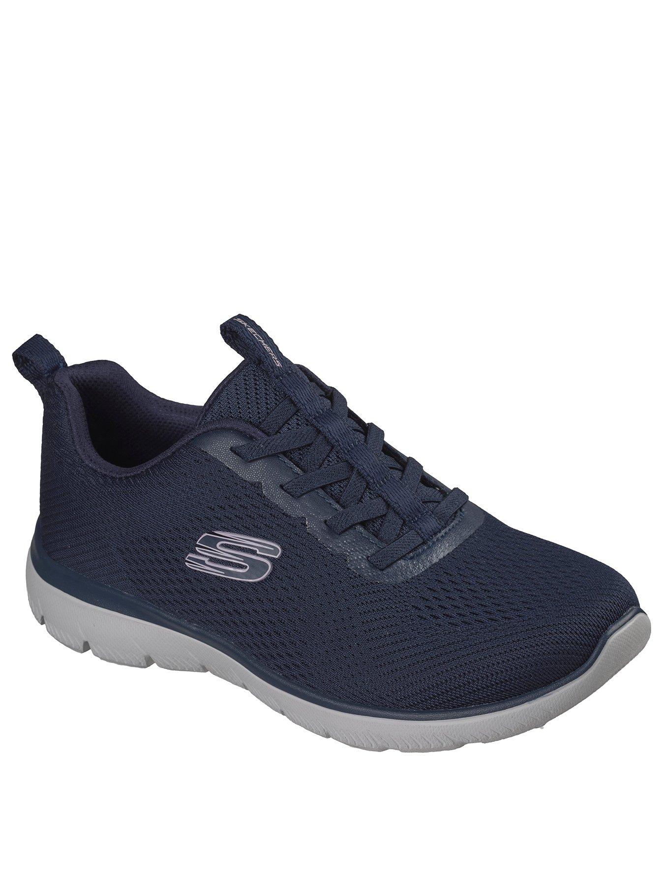 Image 2 of 6 of Skechers Womens Summits Fresh Vision Engineered Mesh Flat Bungee Slip-On Trainers - Navy