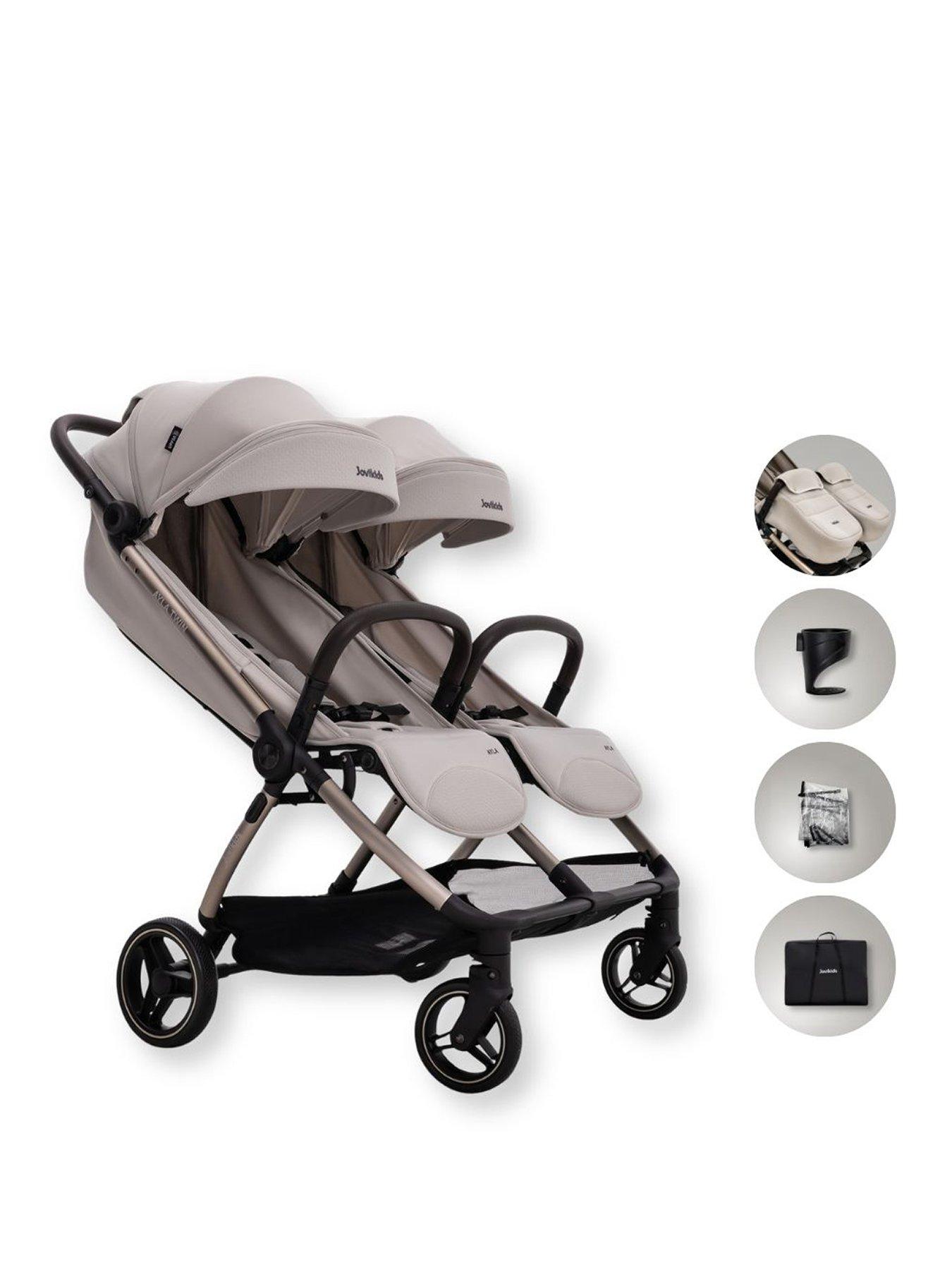 Image 1 of 8 of Jovikids Ayla Twin Stroller - Dawn Beige