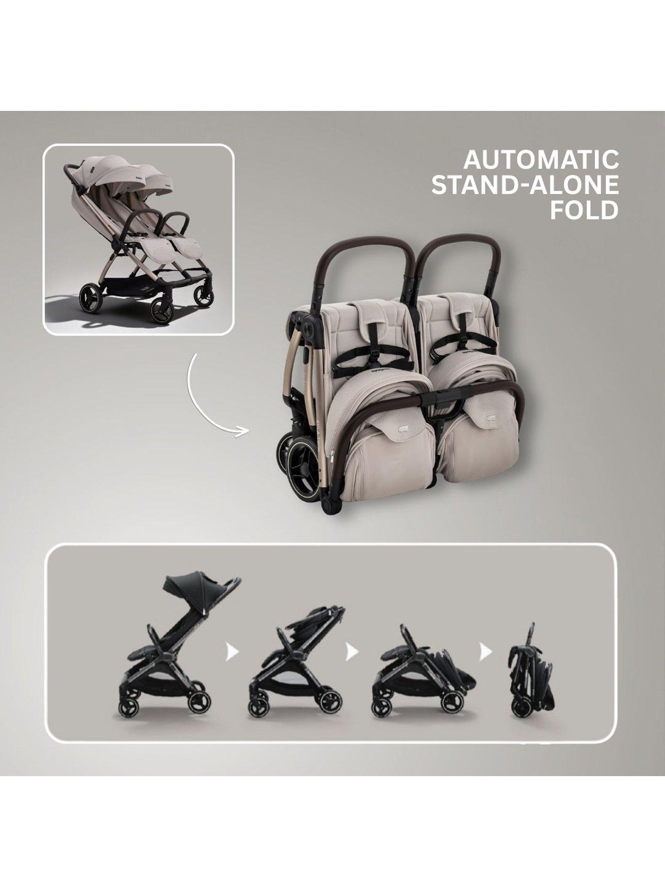 Image 3 of 8 of Jovikids Ayla Twin Stroller - Dawn Beige