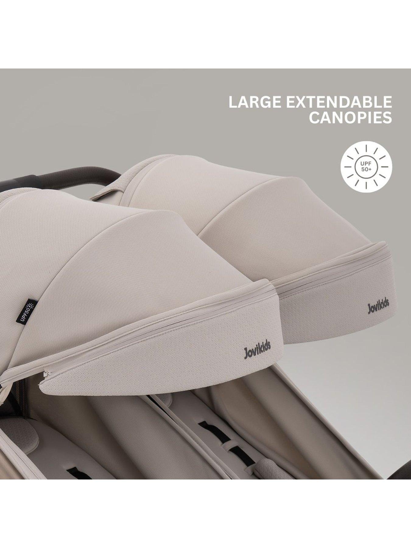Image 6 of 8 of Jovikids Ayla Twin Stroller - Dawn Beige