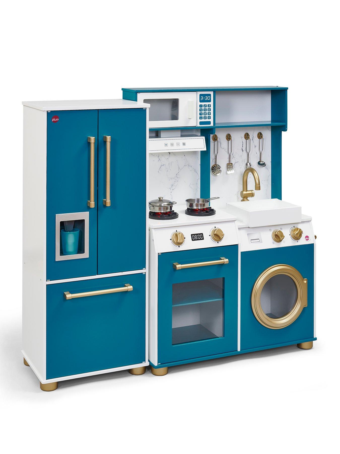 Plum Bakehouse Traditional Wooden Kitchen with Fridge - Oxford Blue