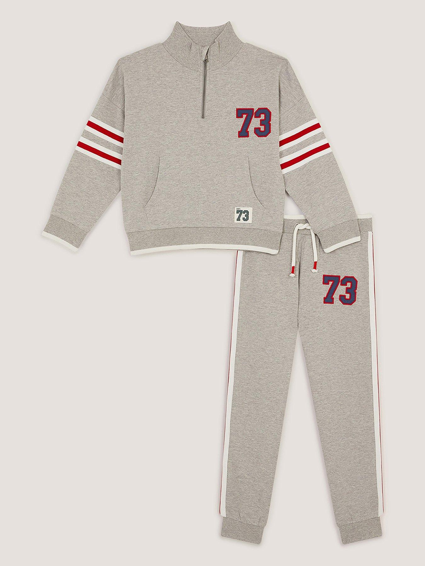 Image 2 of 4 of Monsoon Boys Half Zip 73 Sweat Set - Grey