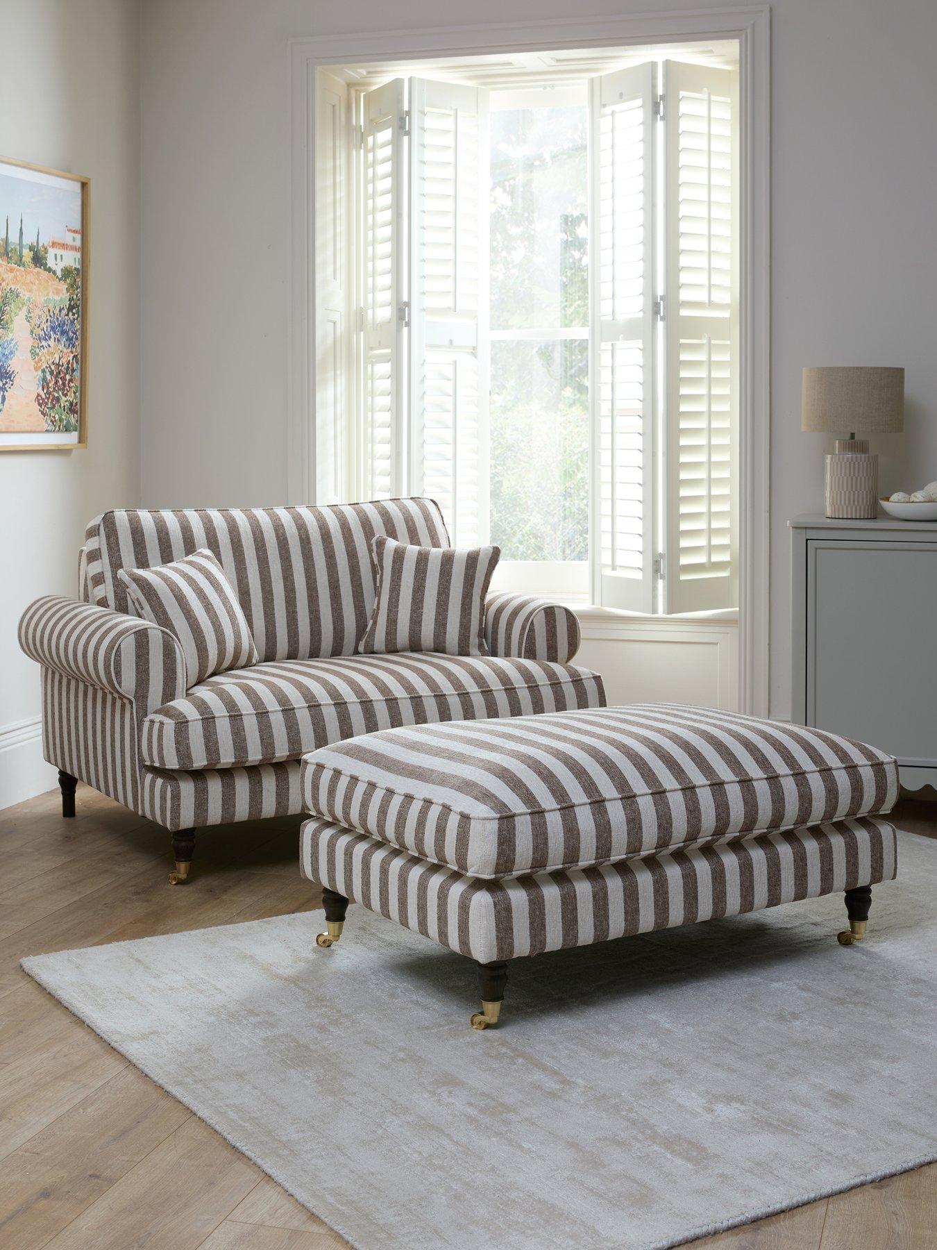 The Very Collection Coast Striped Snuggle Chair + Footstool (Buy  &  SAVE!) - FSC® Certified