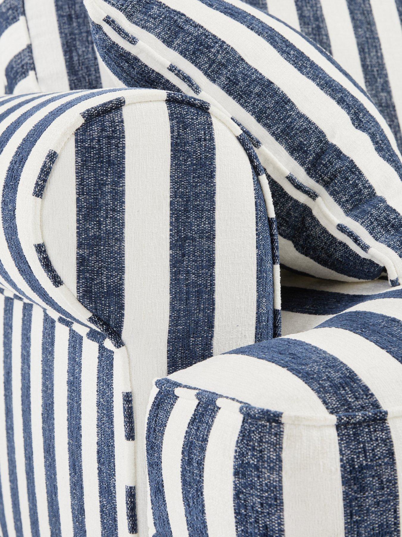 Image 4 of 7 of The Very Collection Coast Striped Snuggle Chair + Footstool (Buy &amp; SAVE!) - FSC&reg; Certified