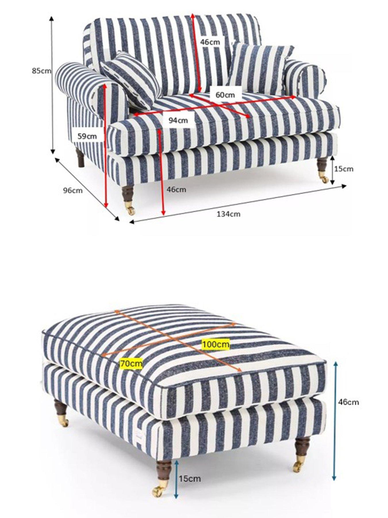 Image 7 of 7 of The Very Collection Coast Striped Snuggle Chair + Footstool (Buy &amp; SAVE!) - FSC&reg; Certified